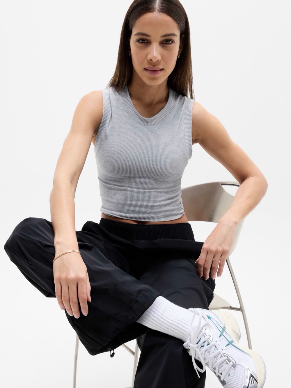 Athleta Seamless Renew Muscle Tank - Light Gray
